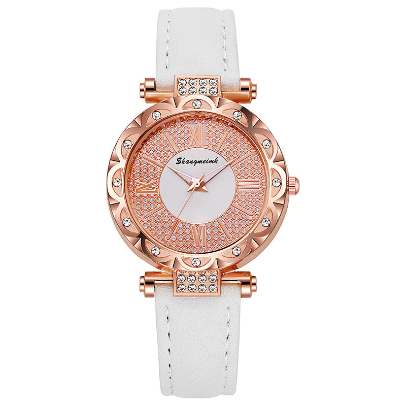Korean-style quartz watch with a simple leather strap. - MERGE.DAY.1.FREESTYLE