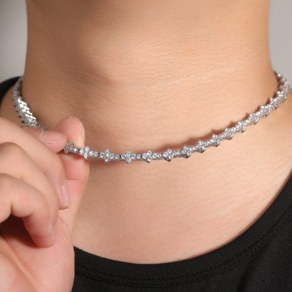 Diamond-studded high-end airplane tennis chain - MERGE.DAY.1.FREESTYLE