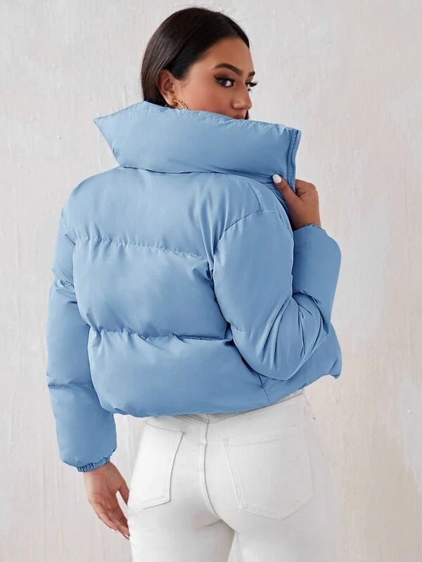 Winter long sleeve stand collar casual coat cotton jacket - MERGE.DAY.1.FREESTYLE