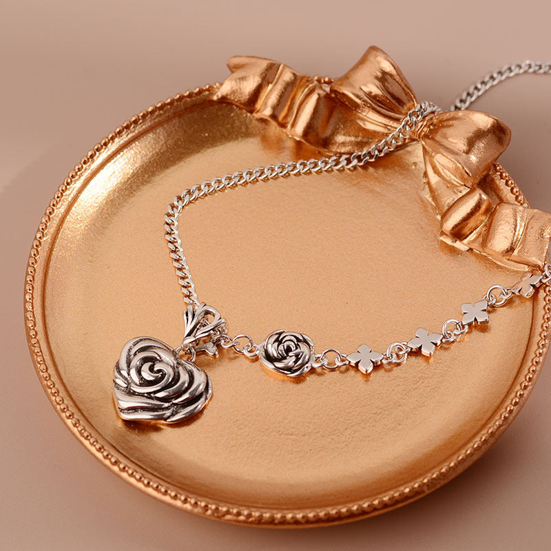 Thai Silver Rose Necklace - MERGE.DAY.1.FREESTYLE