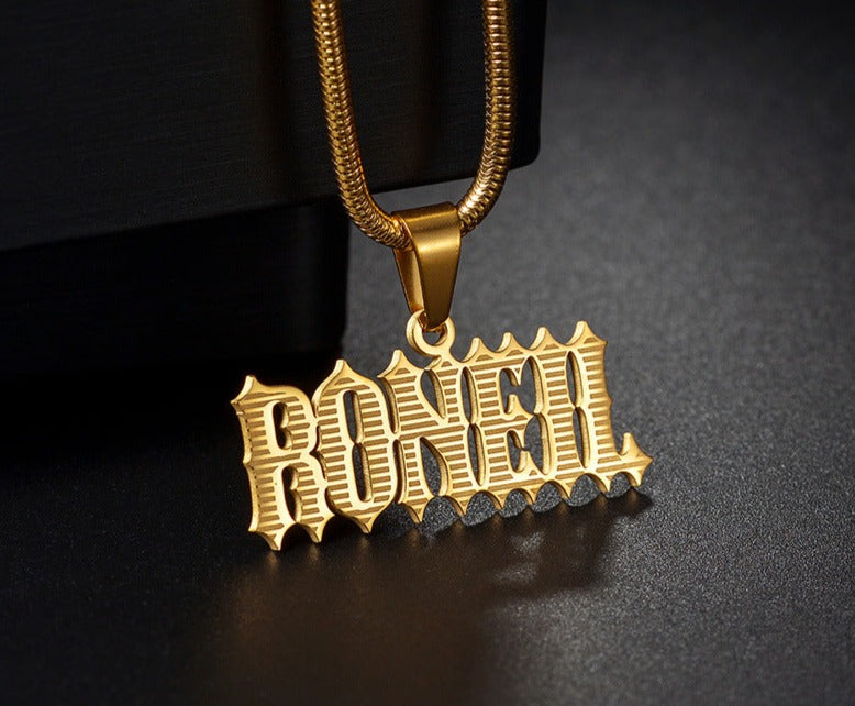 Laser Marking Customized Name Necklace DIY Titanium Steel Pendant - MERGE.DAY.1.FREESTYLE