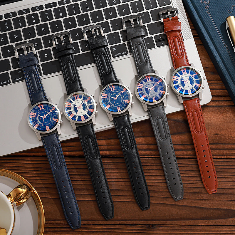 Large-dial, hollow-out blue-light men's watch. - MERGE.DAY.1.FREESTYLE