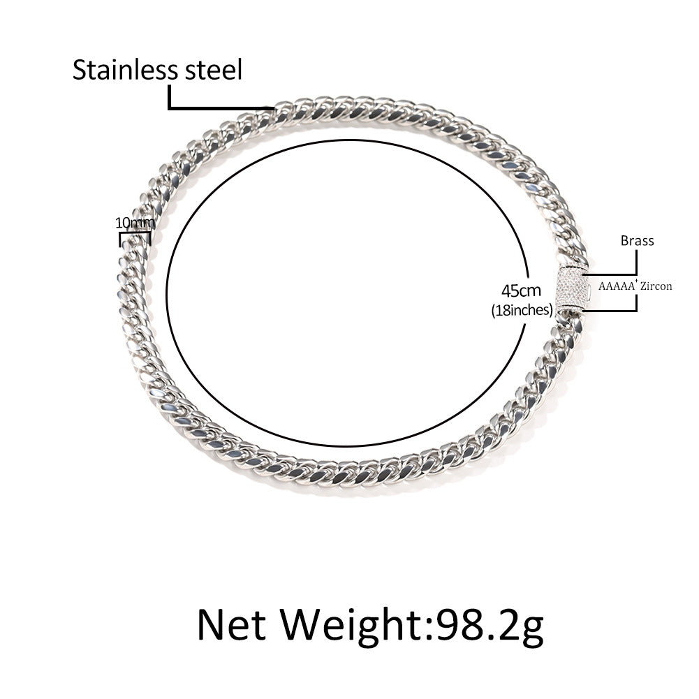 Hip-hop zircon stainless steel zircon necklace - MERGE.DAY.1.FREESTYLE