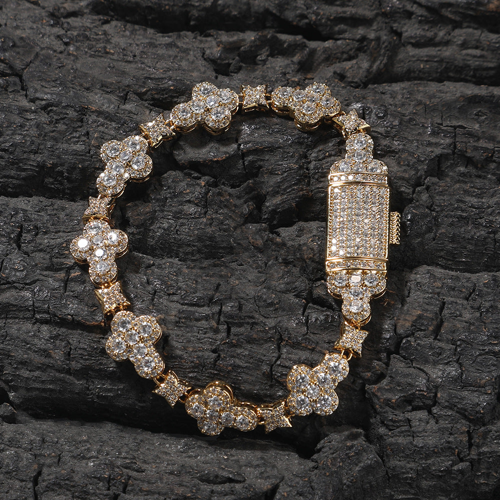10mm cross flower star bracelet with micro-inlaid zircon - MERGE.DAY.1.FREESTYLE