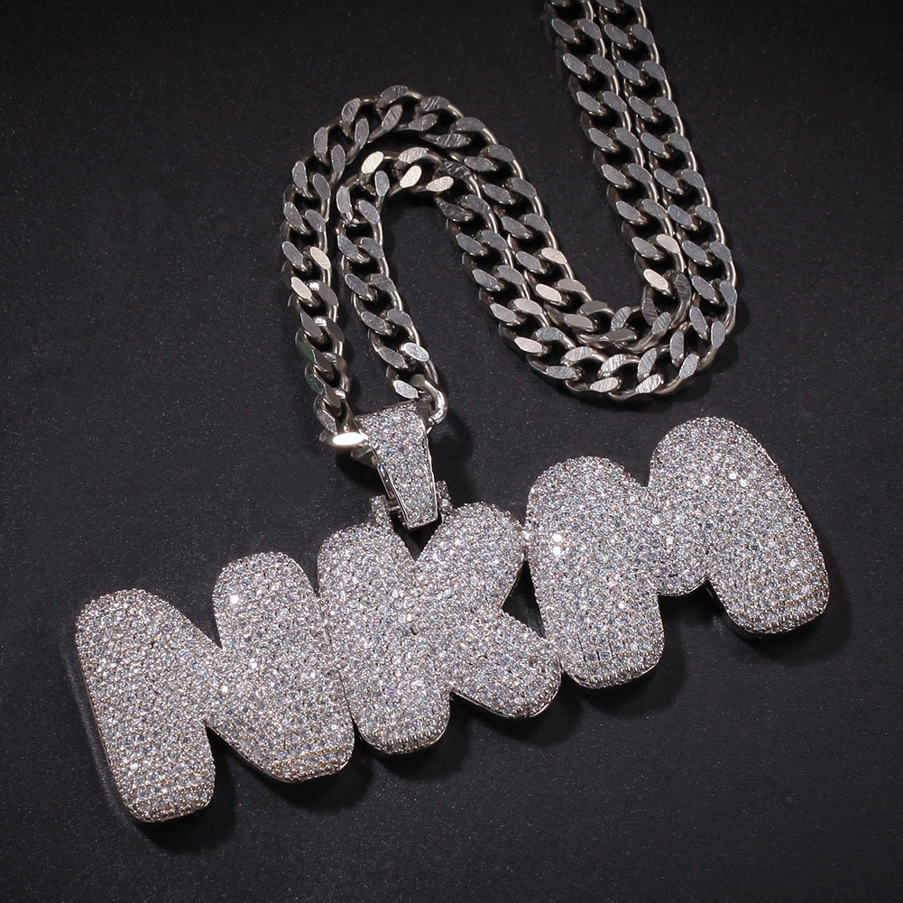 Hip-Hop Zircon English 26 Letters Micropaved Pendant - MERGE.DAY.1.FREESTYLE