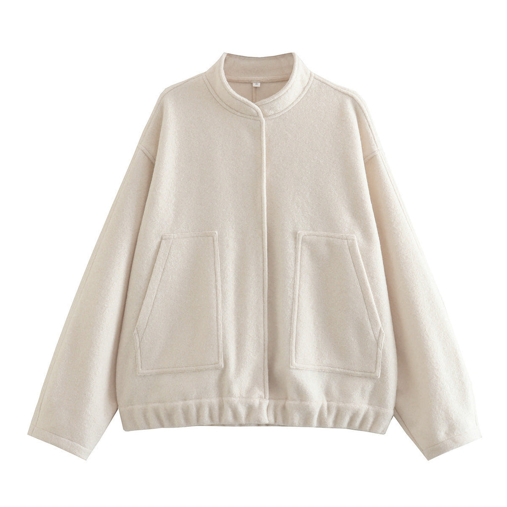 Stand-up collar plain coat - MERGE.DAY.1.FREESTYLE