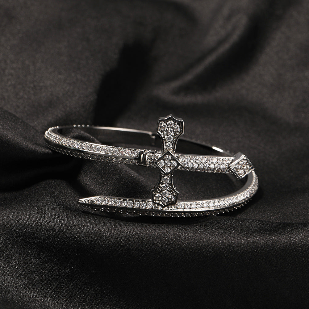 Hip-hop full-diamond justice sword bracelet inlaid with zircon - MERGE.DAY.1.FREESTYLE