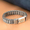 Six Character Mantra Rotary Silver Chain bracelet - MERGE.DAY.1.FREESTYLE