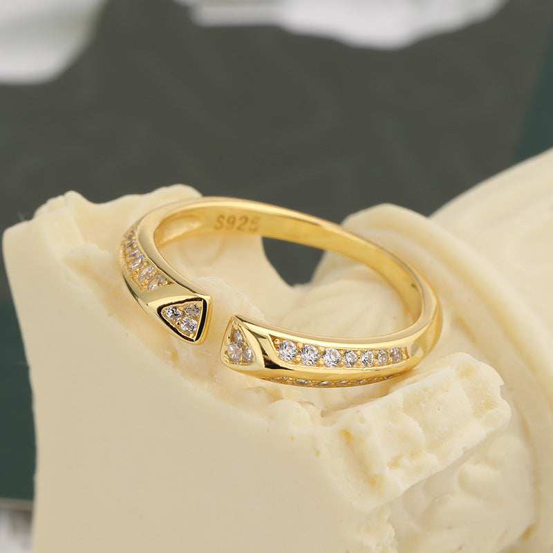 S925 Sterling Silver Zircon Open Ring - MERGE.DAY.1.FREESTYLE