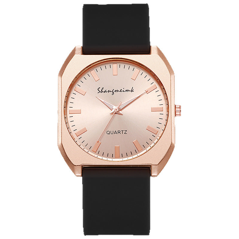 Simple, square quartz silicone watch with a stylish silicone strap - MERGE.DAY.1.FREESTYLE