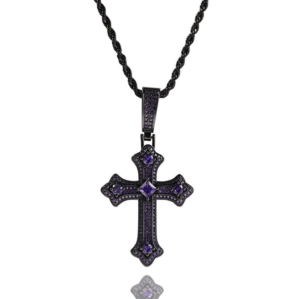 Hip-hop cross-shaped diamond Cubic Zirconia necklace - MERGE.DAY.1.FREESTYLE