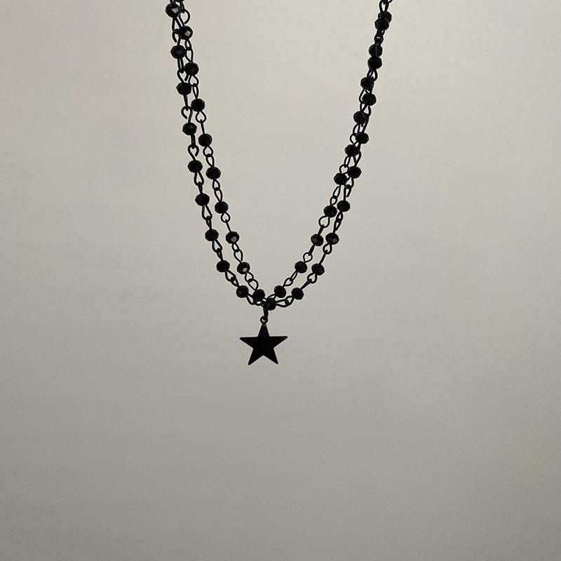 Dark Cross Rose Star Necklace - MERGE.DAY.1.FREESTYLE