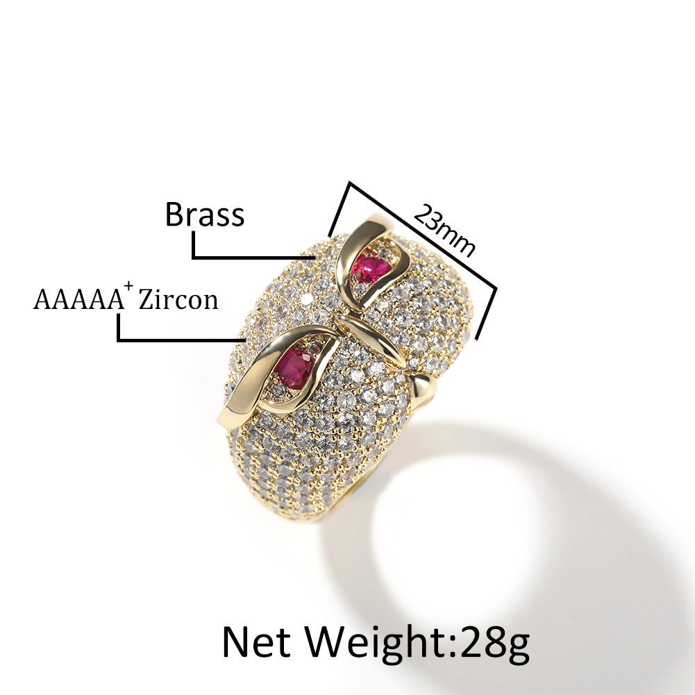 Hip-hop creative owl zircon-encrusted ring - MERGE.DAY.1.FREESTYLE