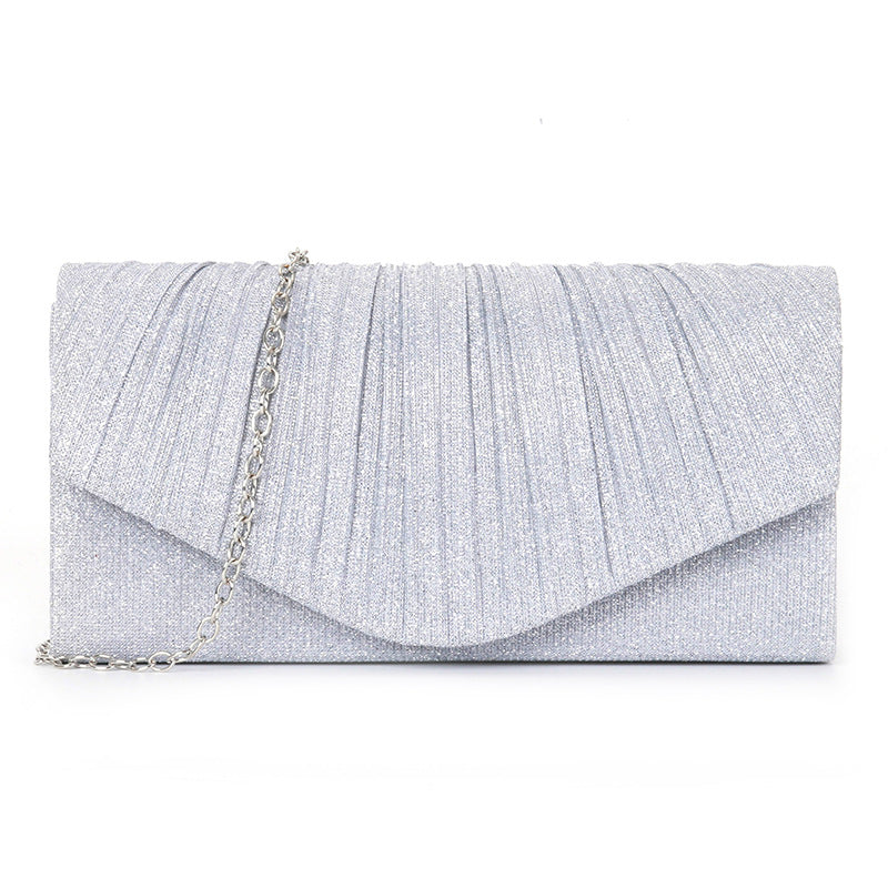 pleated striped veil flashing material handbag - MERGE.DAY.1.FREESTYLE