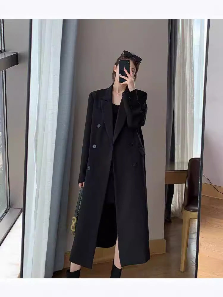 Double-breasted suit collar long coat - MERGE.DAY.1.FREESTYLE