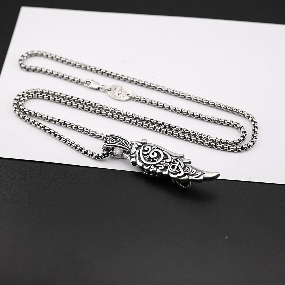 Vintage feather crown skull necklace - MERGE.DAY.1.FREESTYLE
