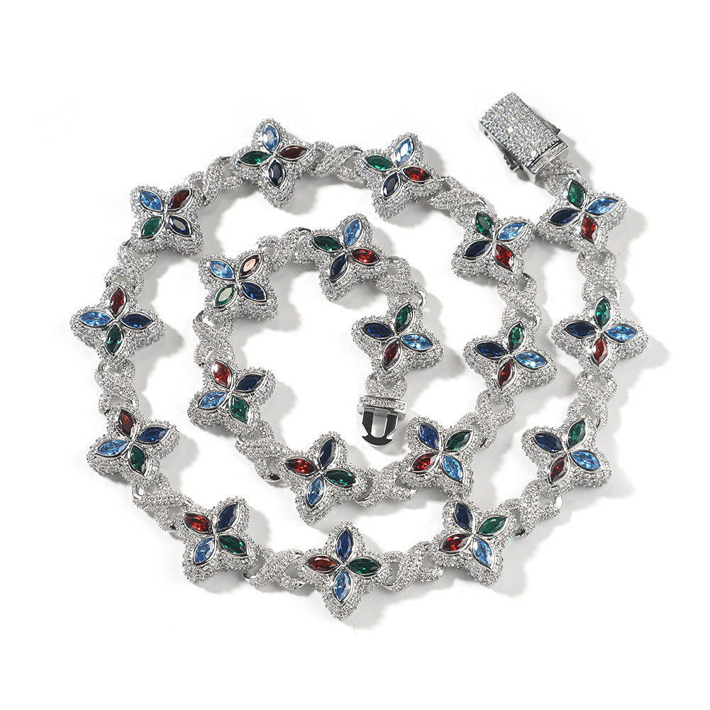 Hip-hop zircon colored infinite four-leaf clover bracelet - MERGE.DAY.1.FREESTYLE