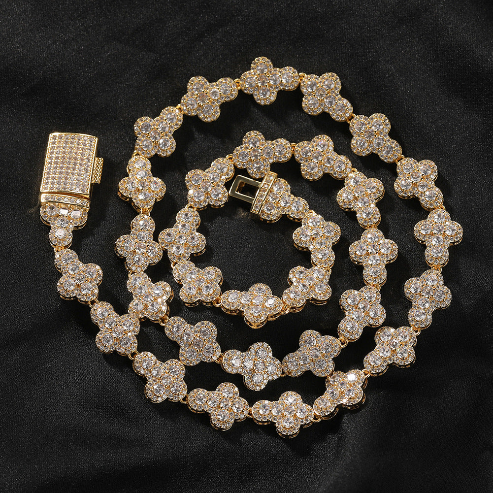 mens gold cross moissanite chain necklace - MERGE.DAY.1.FREESTYLE
