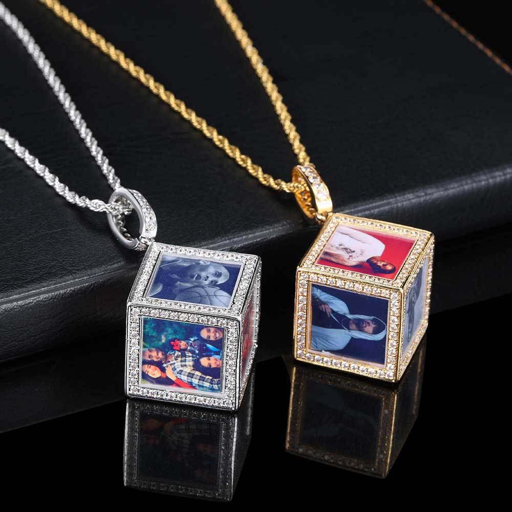 Hip Hop Jewelry Cube Memory Photo Pendant Frame Necklace - MERGE.DAY.1.FREESTYLE