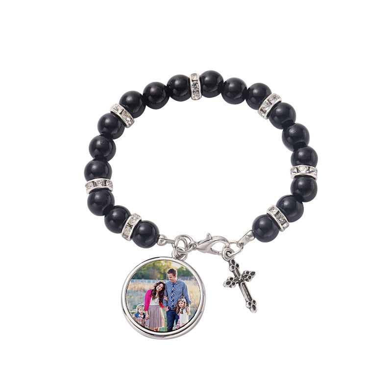 rosary necklace custom picture pendant - MERGE.DAY.1.FREESTYLE