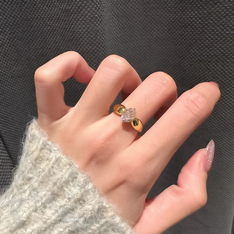 925 silver pink diamond ring - MERGE.DAY.1.FREESTYLE