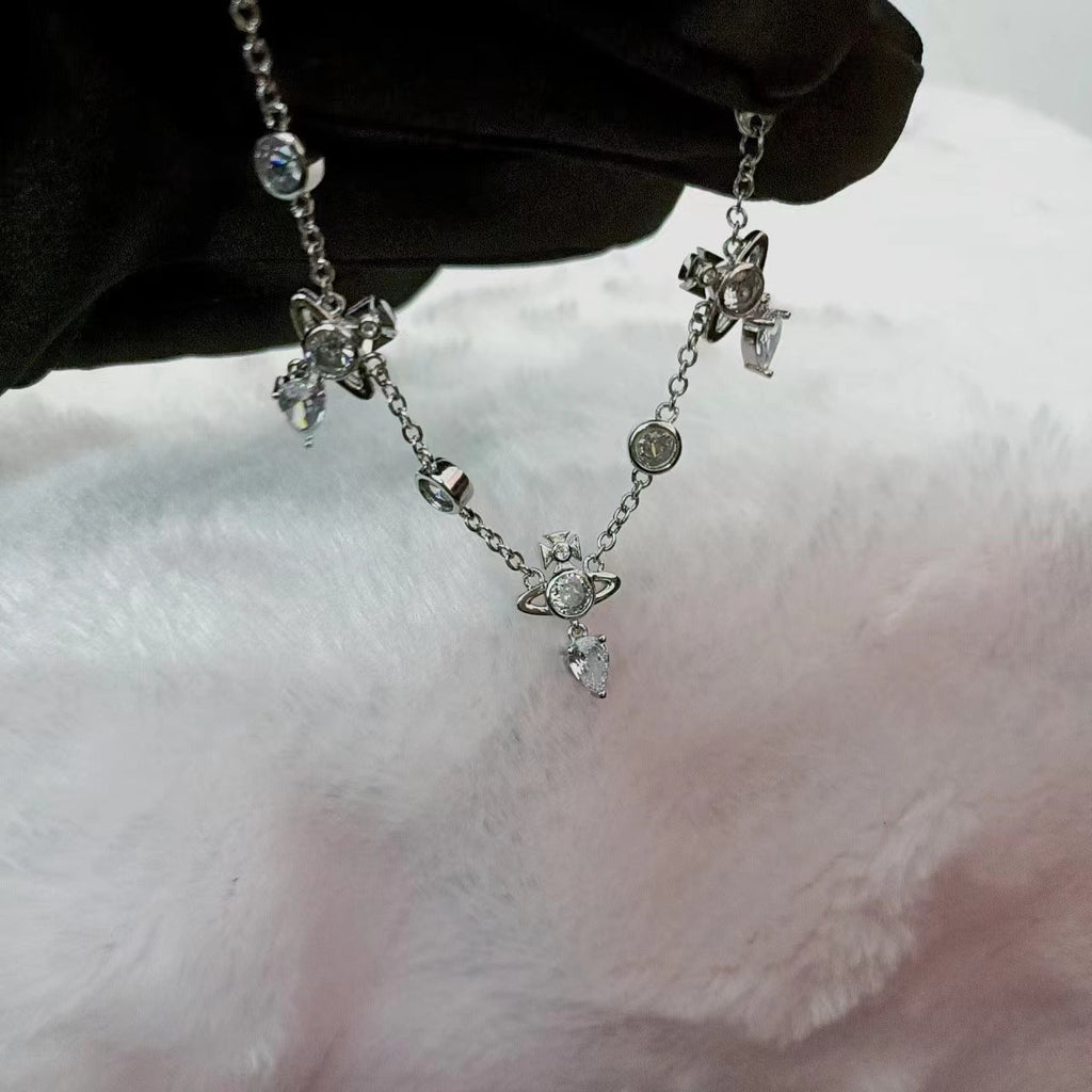 Crystal Diamond Water Drop Necklace Super Sparkling Tassel Pendant Bracelet - MERGE.DAY.1.FREESTYLE