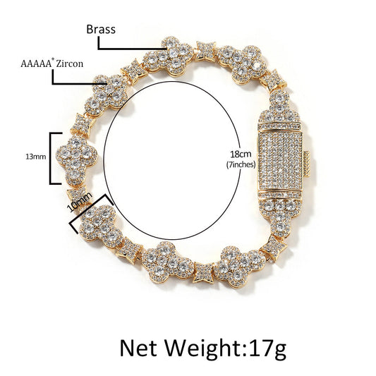 10mm cross flower star bracelet with micro-inlaid zircon - MERGE.DAY.1.FREESTYLE