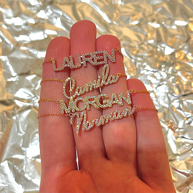 custom diamond name necklace personalized necklace - MERGE.DAY.1.FREESTYLE