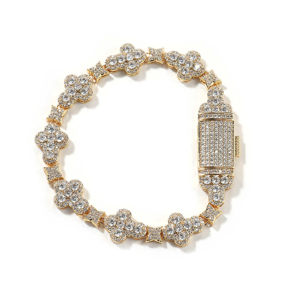 10mm cross flower star bracelet with micro-inlaid zircon - MERGE.DAY.1.FREESTYLE
