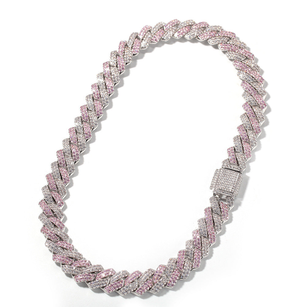 Hip-hop bar-style Cuban zircon-encrusted necklace - MERGE.DAY.1.FREESTYLE