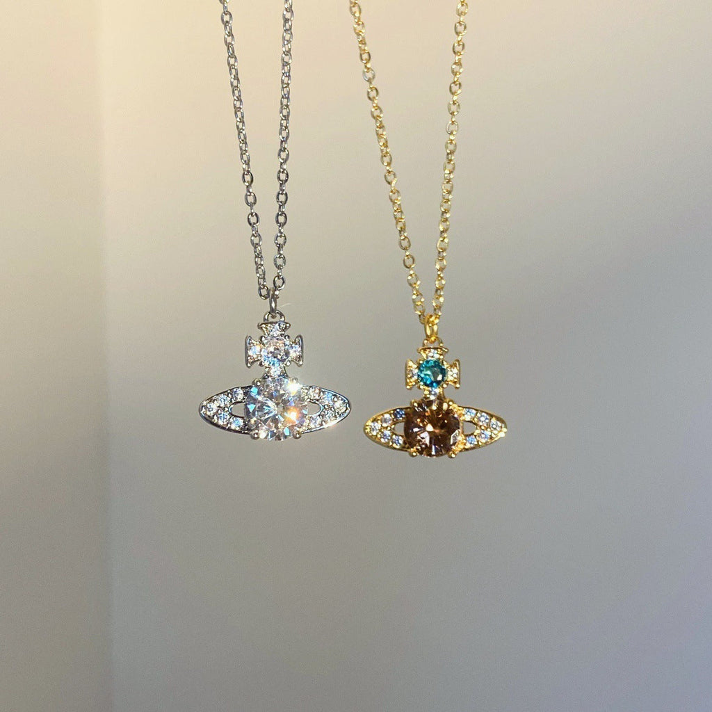 Saturn full diamond necklace clavicle chain - MERGE.DAY.1.FREESTYLE