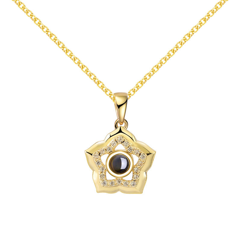 Projection five-pointed star shape pendant necklace picture customization - MERGE.DAY.1.FREESTYLE