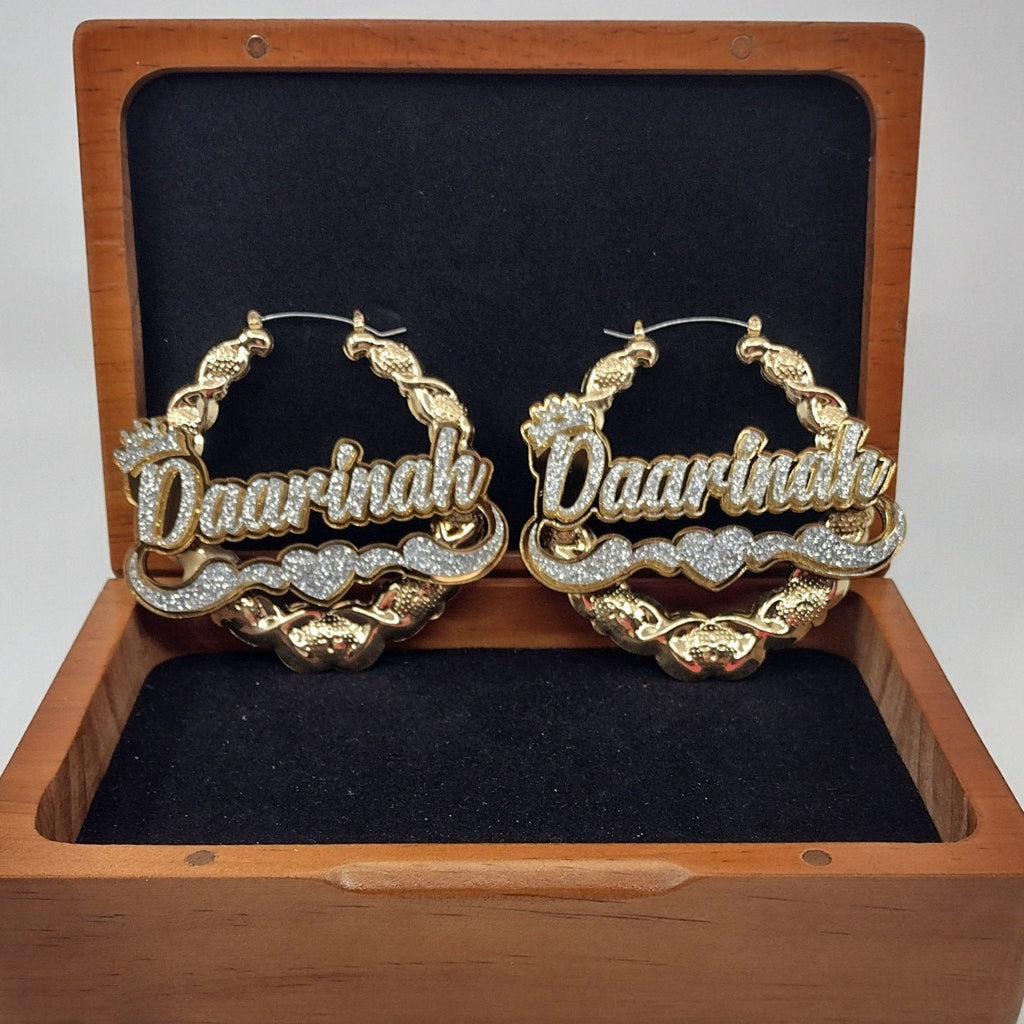 Acrylic Custom Name Necklace XO Hoop Earrings Set - MERGE.DAY.1.FREESTYLE