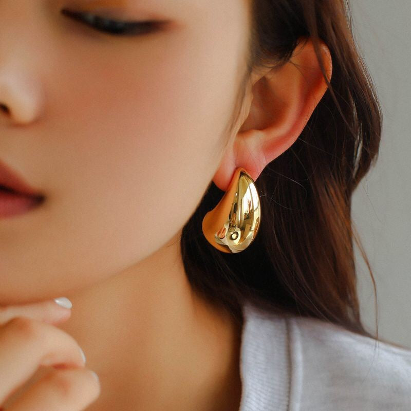 18K Gold Water Drop Earrings Simple Personality Ear Jewelry - MERGE.DAY.1.FREESTYLE