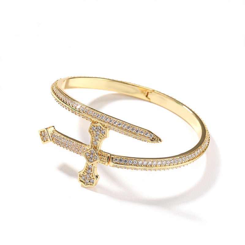 Hip-hop full-diamond justice sword bracelet inlaid with zircon - MERGE.DAY.1.FREESTYLE