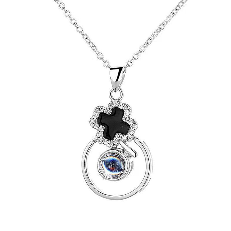 S925 Silver Epoxy Necklace Female Projection Pendant - MERGE.DAY.1.FREESTYLE