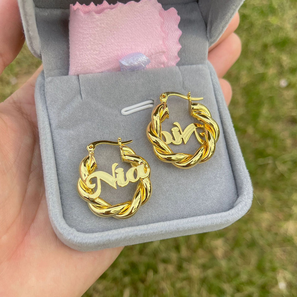 18mm Small Twist Custom Earrings - MERGE.DAY.1.FREESTYLE