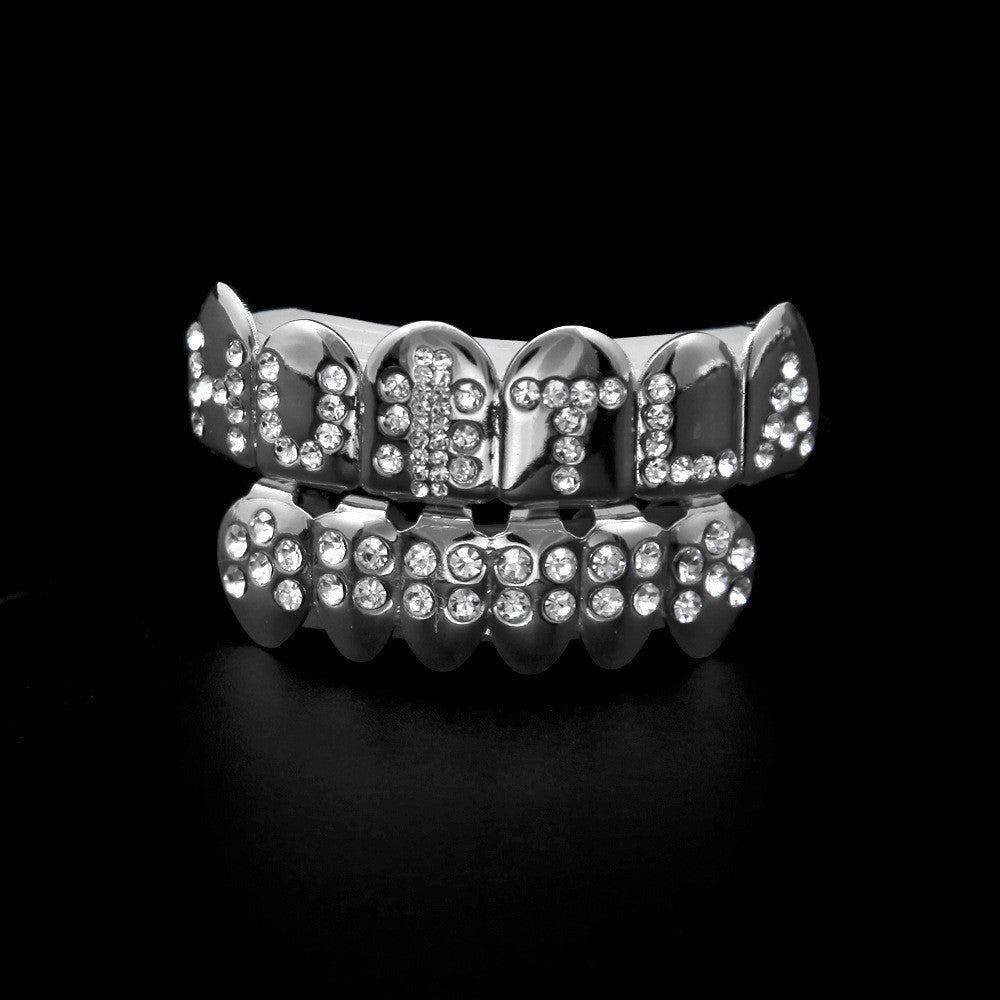 Hip-hop diamond-encrusted and gold-plated teeth grillz - MERGE.DAY.1.FREESTYLE