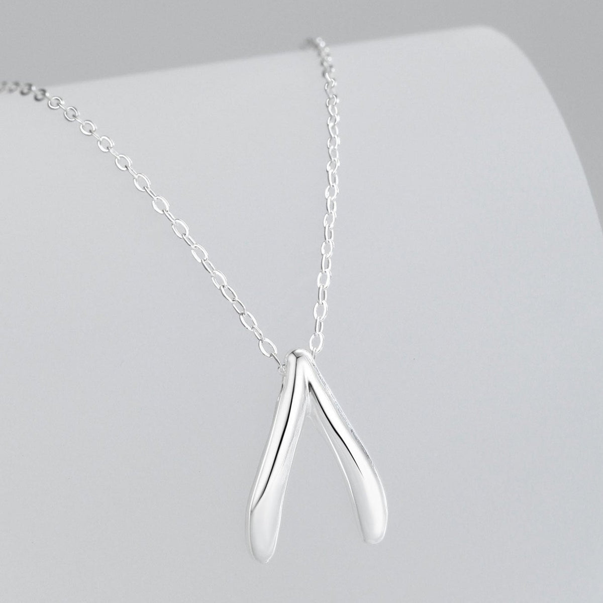 Sterling Silver Wishbone Necklace - MERGE.DAY.1.FREESTYLE