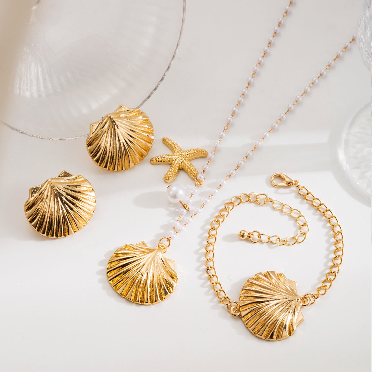 starfish necklace shell pearl light luxury necklace - MERGE.DAY.1.FREESTYLE