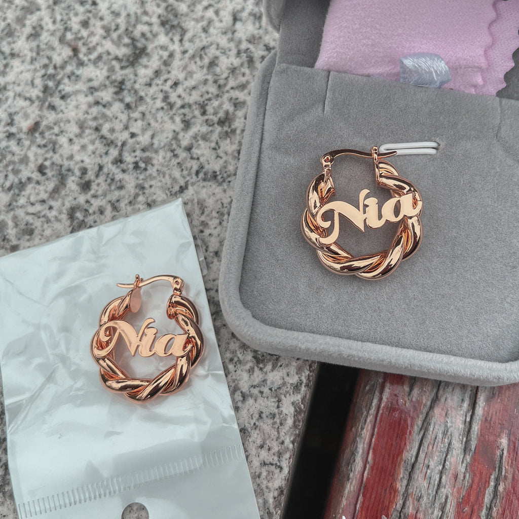 18mm Small Twist Custom Earrings - MERGE.DAY.1.FREESTYLE
