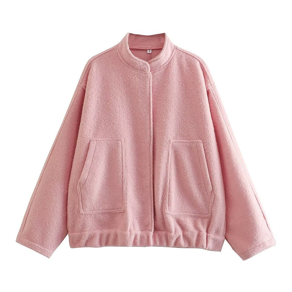 Stand-up collar plain coat - MERGE.DAY.1.FREESTYLE