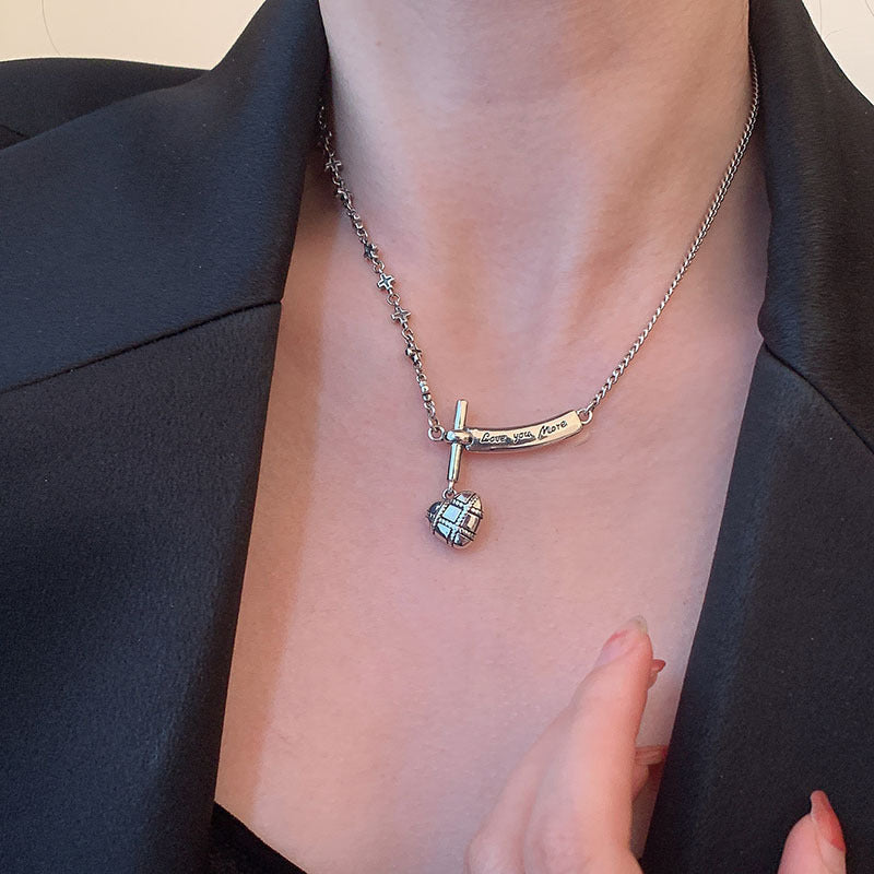 Love cross necklace women's personality hip hop clavicle necklace - MERGE.DAY.1.FREESTYLE