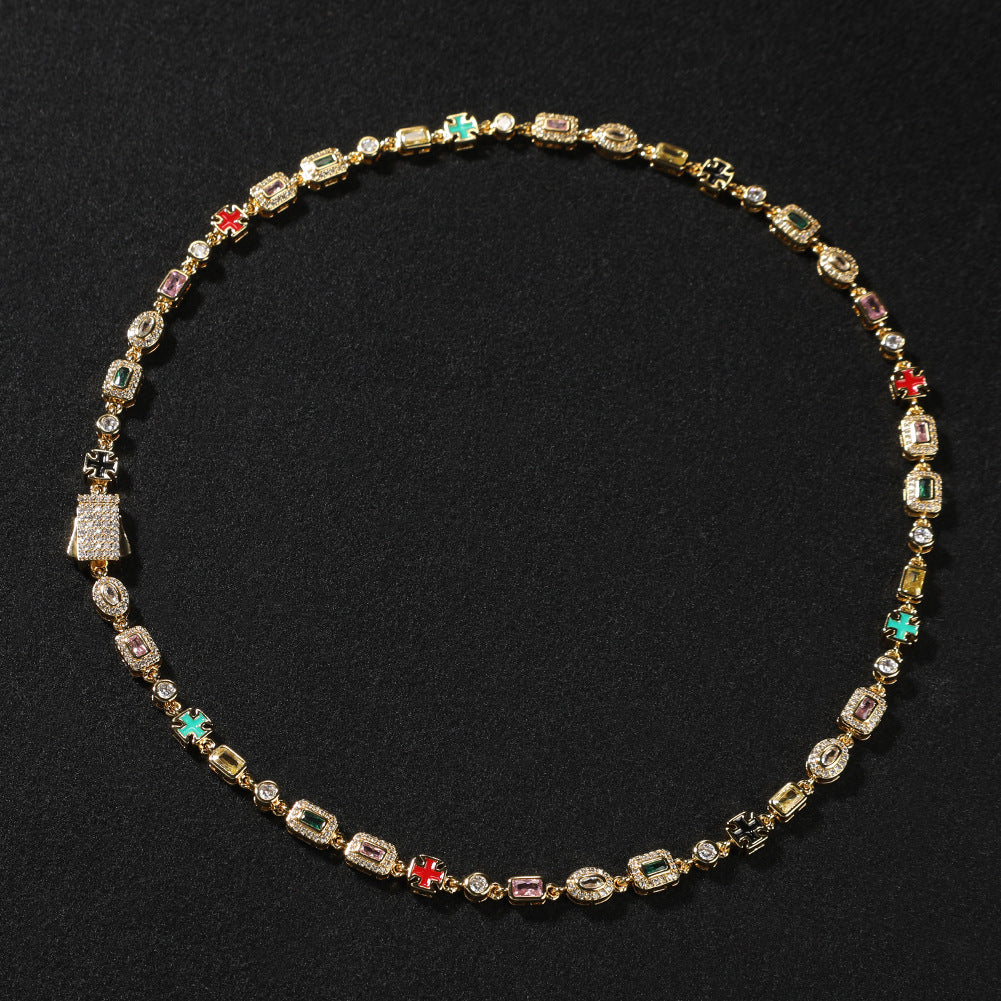 Hip-Hop Diamond-Encrusted 6mm Colored Gemstone Bracelet - MERGE.DAY.1.FREESTYLE