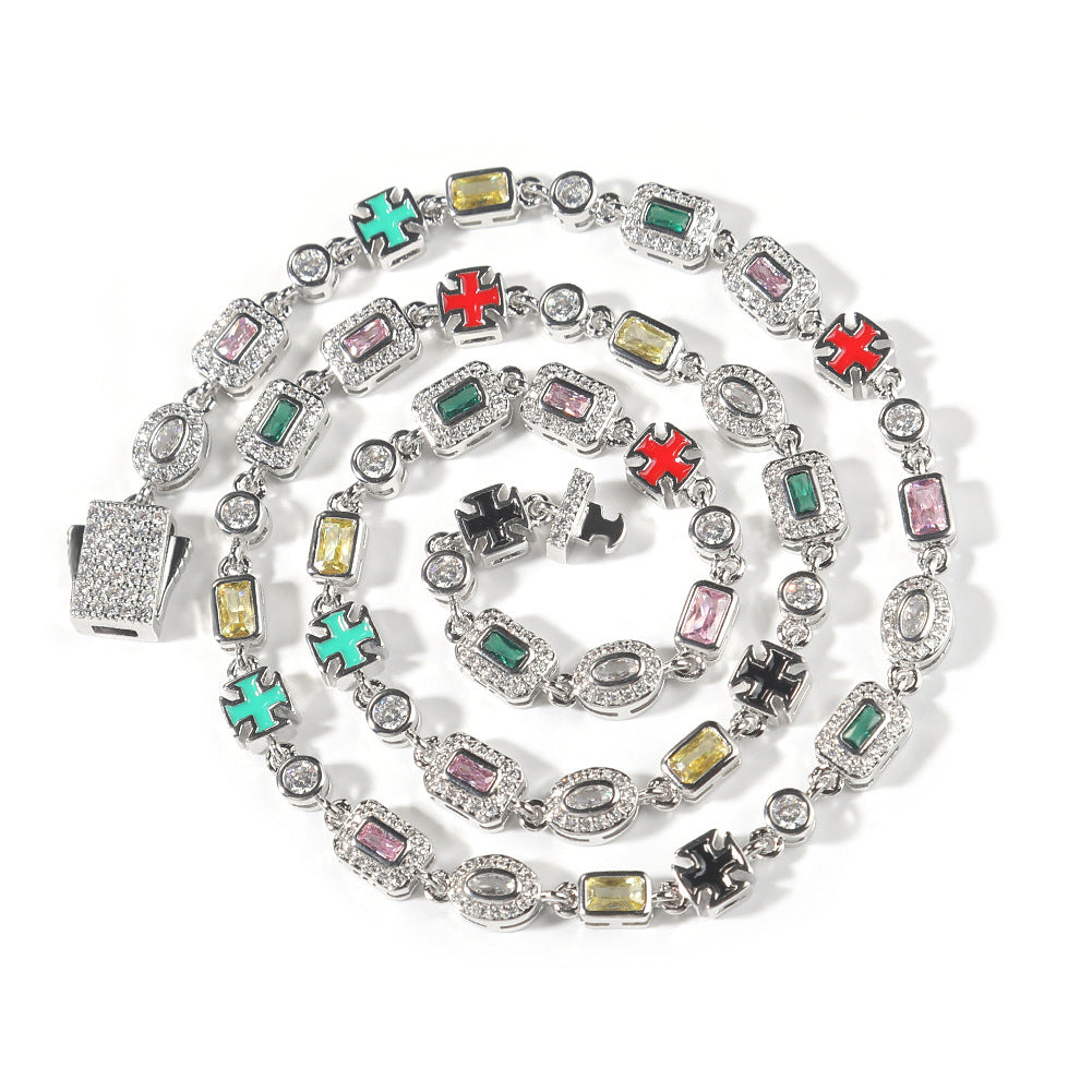 Hip-Hop Diamond-Encrusted 6mm Colored Gemstone Bracelet - MERGE.DAY.1.FREESTYLE