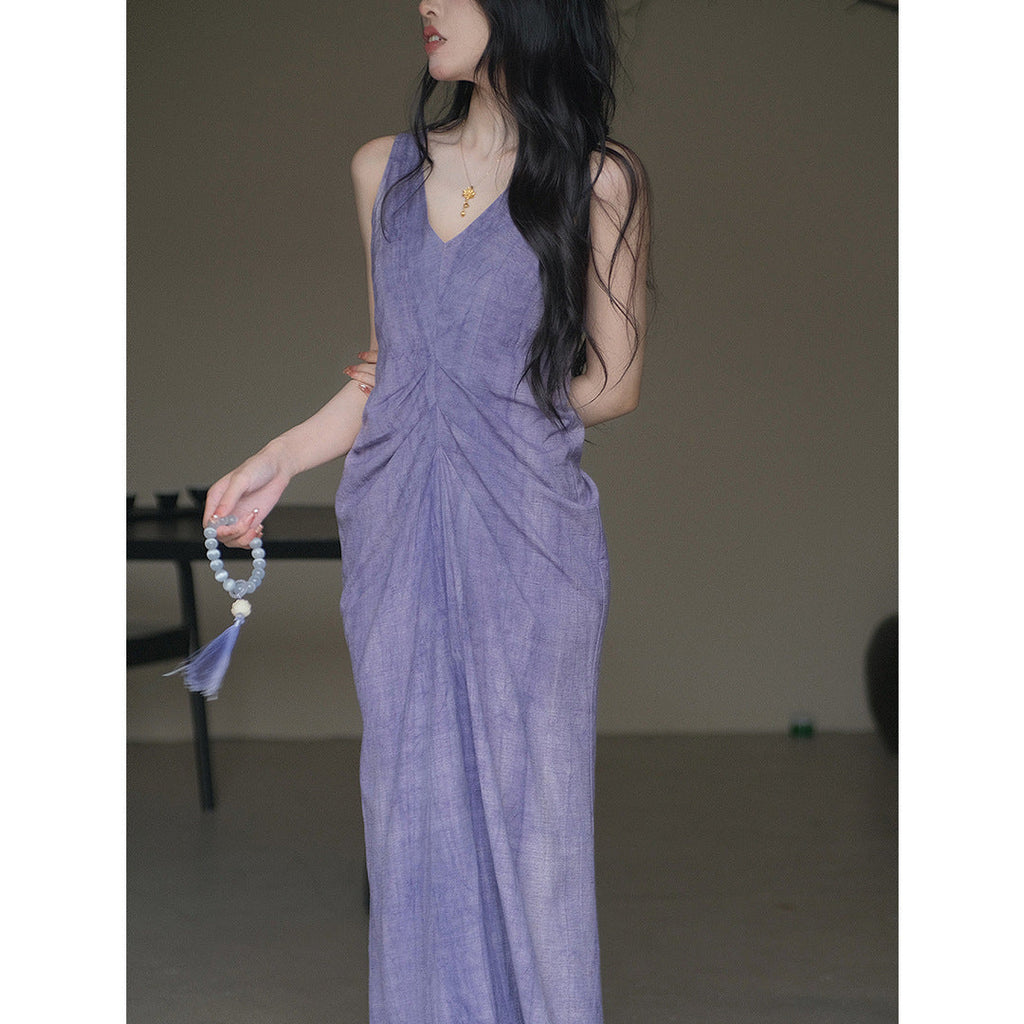 Summer New Chinese Style High-end Linen Sleeveless Dress - MERGE.DAY.1.FREESTYLE