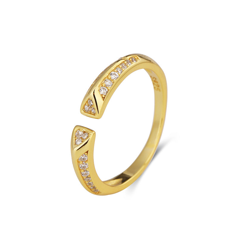 S925 Sterling Silver Zircon Open Ring - MERGE.DAY.1.FREESTYLE