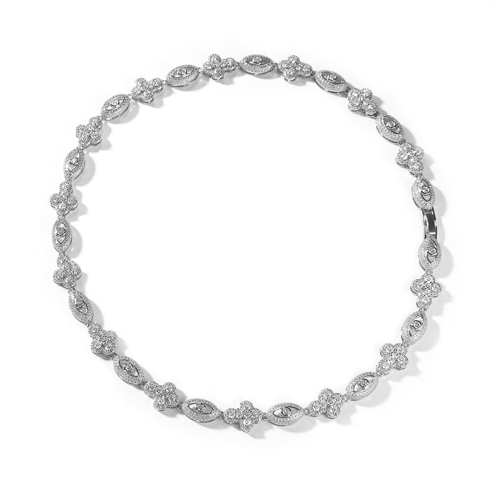 mens gold chain Diamond eye cross necklace - MERGE.DAY.1.FREESTYLE