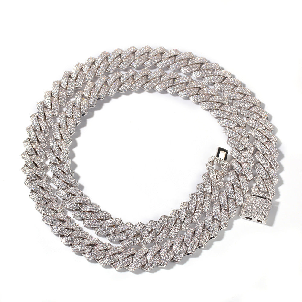 Hip-hop bar-style Cuban zircon-encrusted necklace - MERGE.DAY.1.FREESTYLE