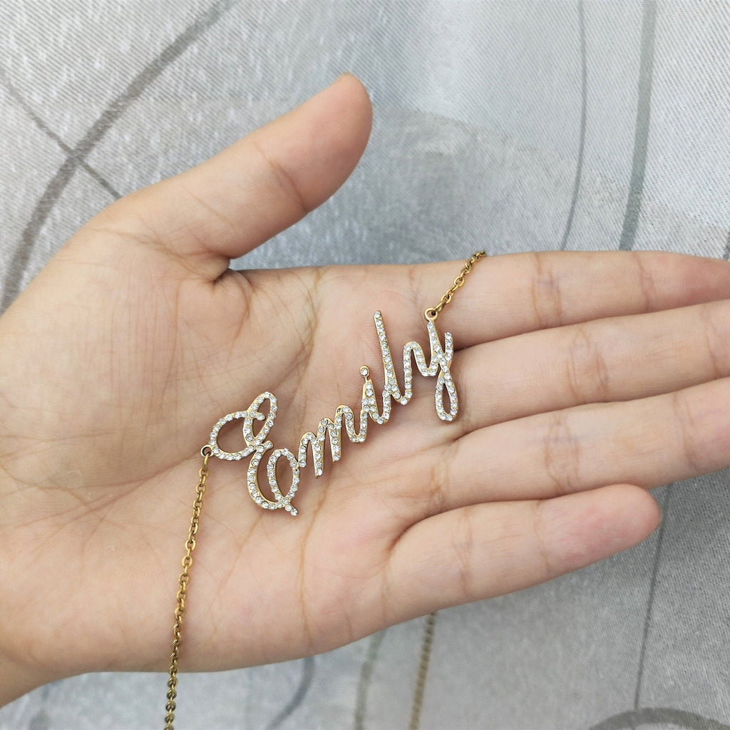 custom diamond name necklace personalized necklace - MERGE.DAY.1.FREESTYLE